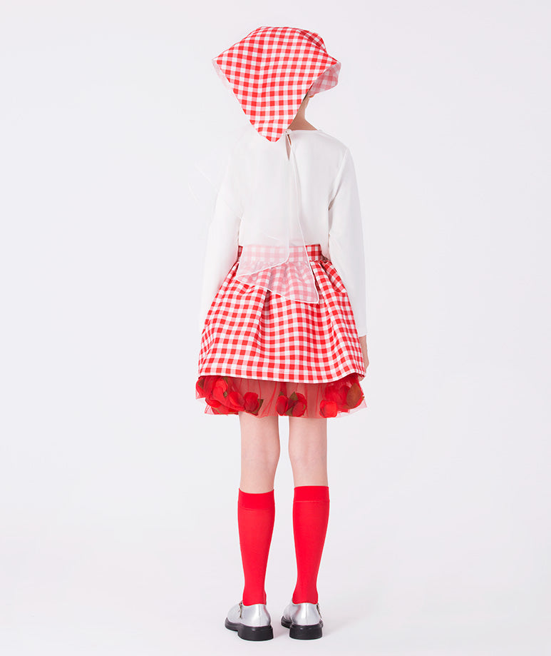 3D Yapraklı Pötikareli Kombin | 2 Parça