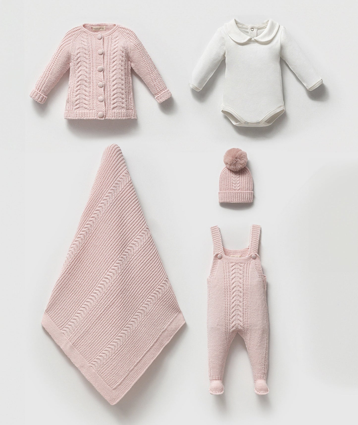 Pembe Yenidoğan Triko Hediye Seti | 5 Parça