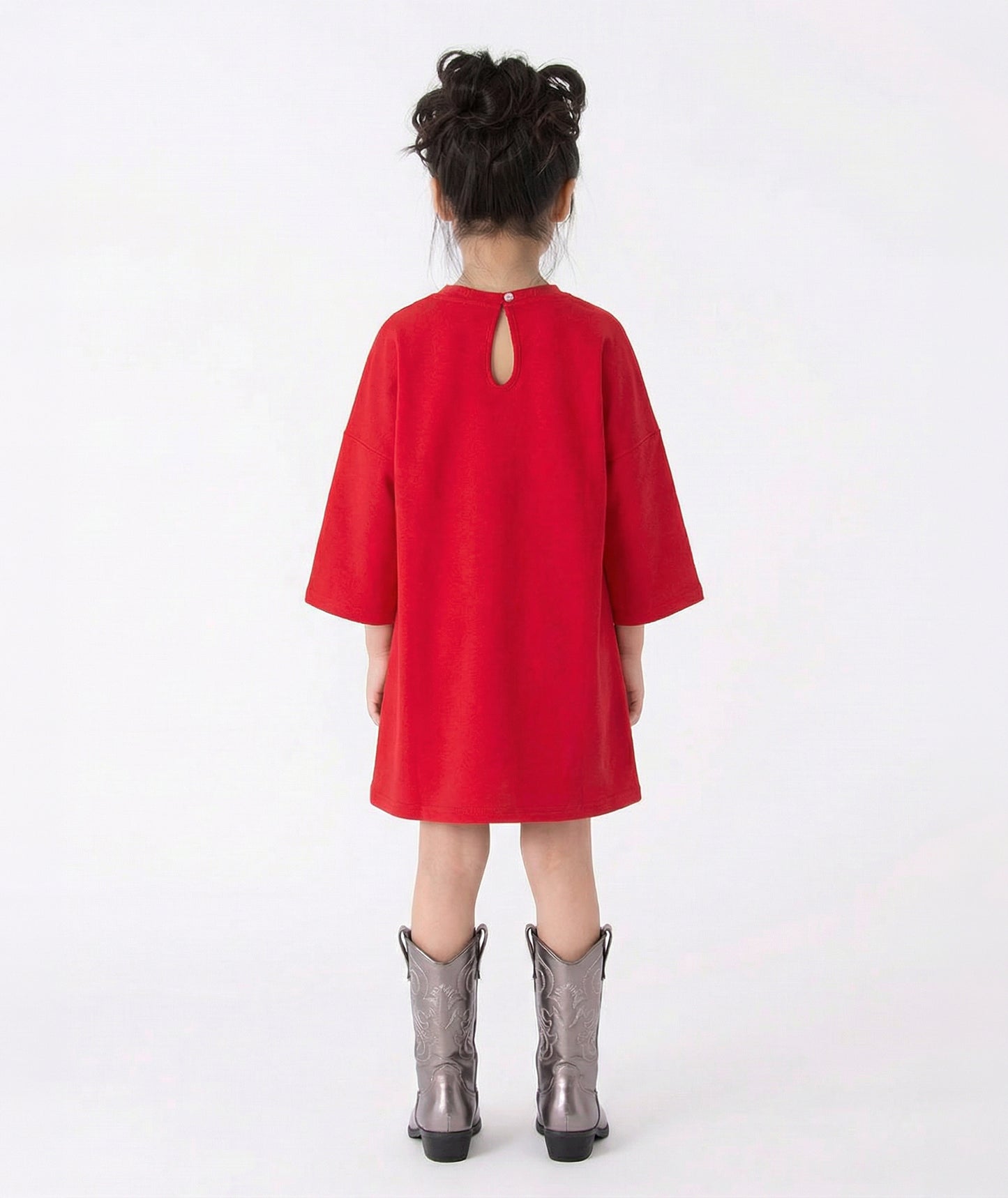 Kırmızı Oversize Basic Elbise | 9-10 Yaş
