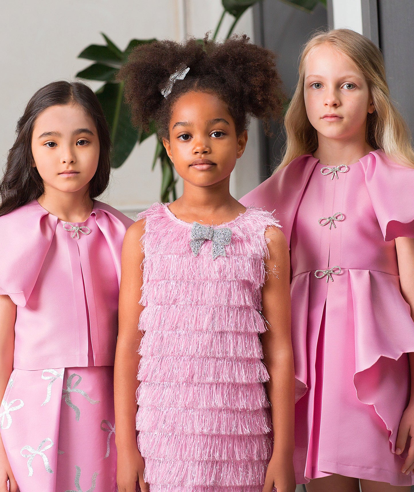 Fiyonk Desenli Etek Kız Çocuk Kombini | 2 Parça