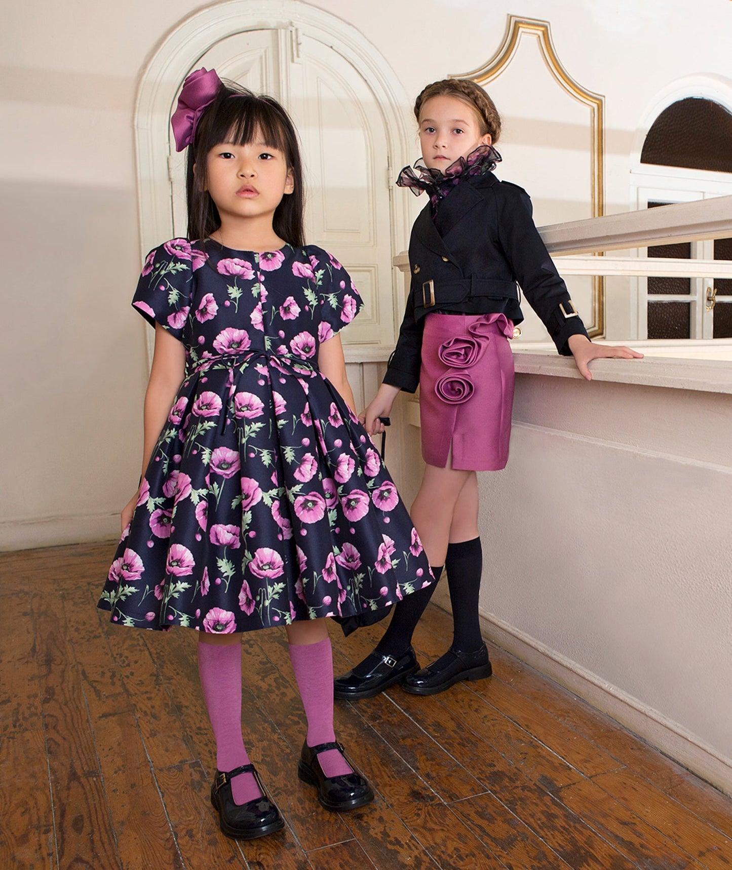 navy floral dress for kids