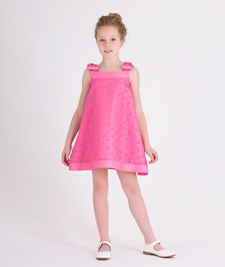 pink polka dot summer dress