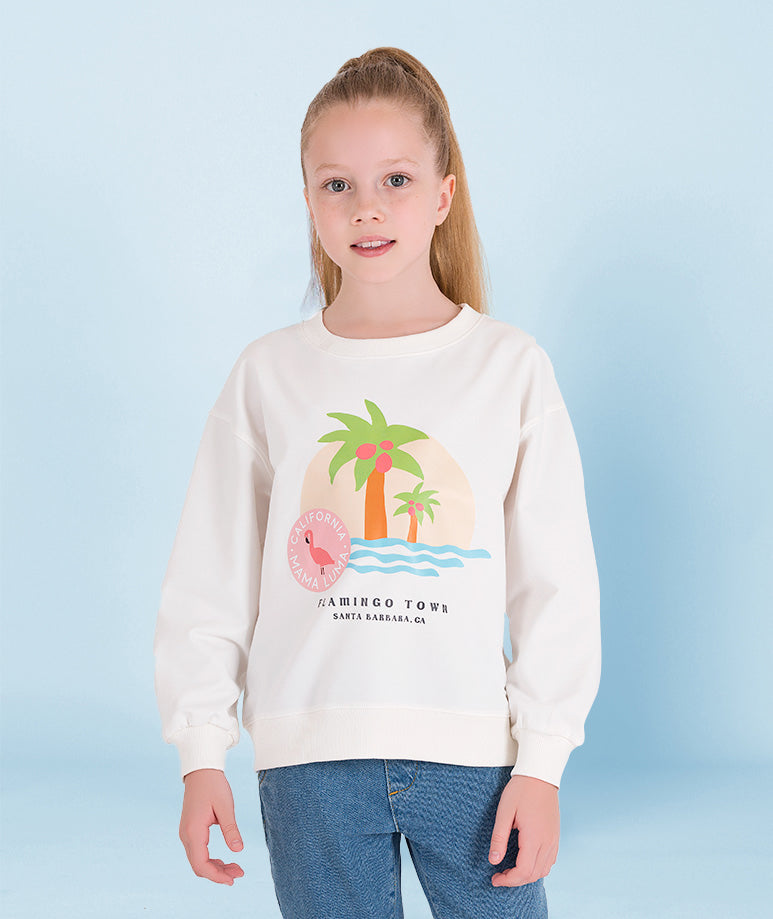 Yazılı Ekru Sweatshirt | 5-6 Yaş