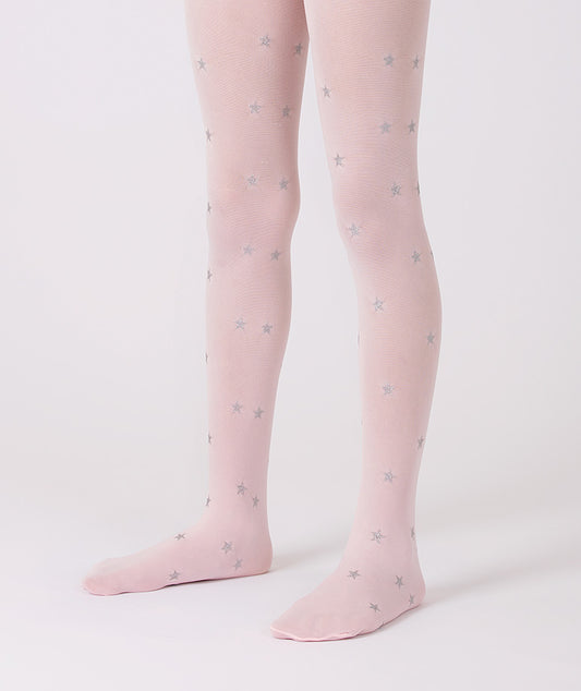 Pembe Yıldız Baskılı Külotlu Çorap