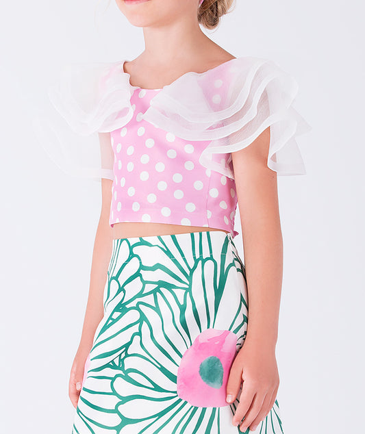 Puantiyeli Pembe Bluz