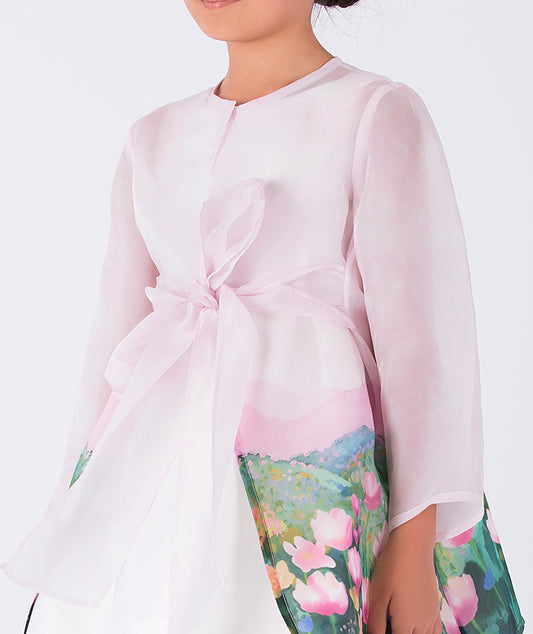 Çiçekli Fiyonklu Kaftan