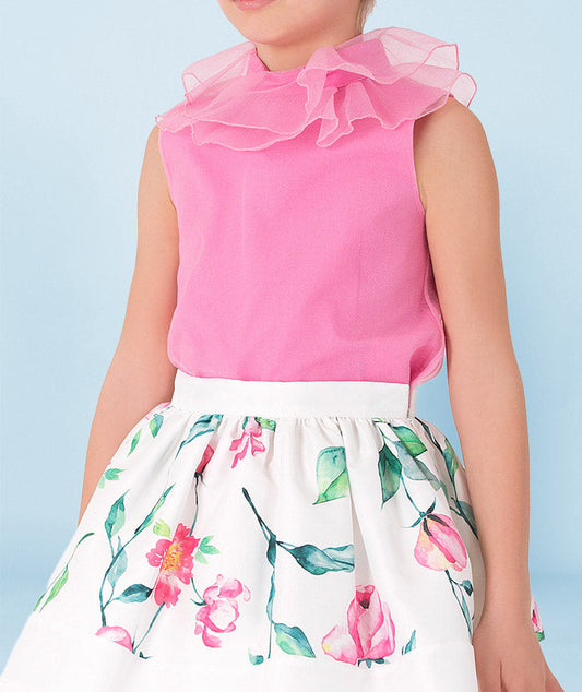 Pembe Organza Bluz | 3-4 Yaş