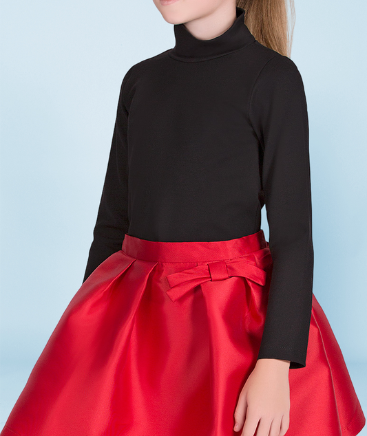 a black long-sleeve turtleneck