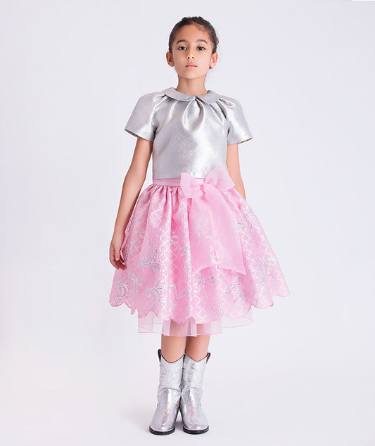Jacquard Bow Details Girls Outfit | 2 Pieces kids fashion 8 years old girl