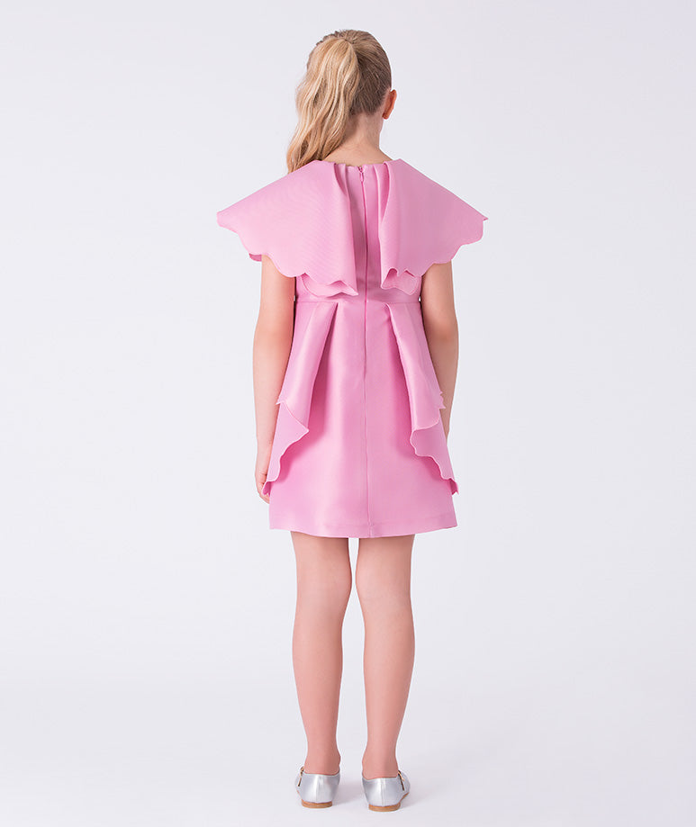 Kat Kat Fiyonklu Kız Çocuk Elbisesi