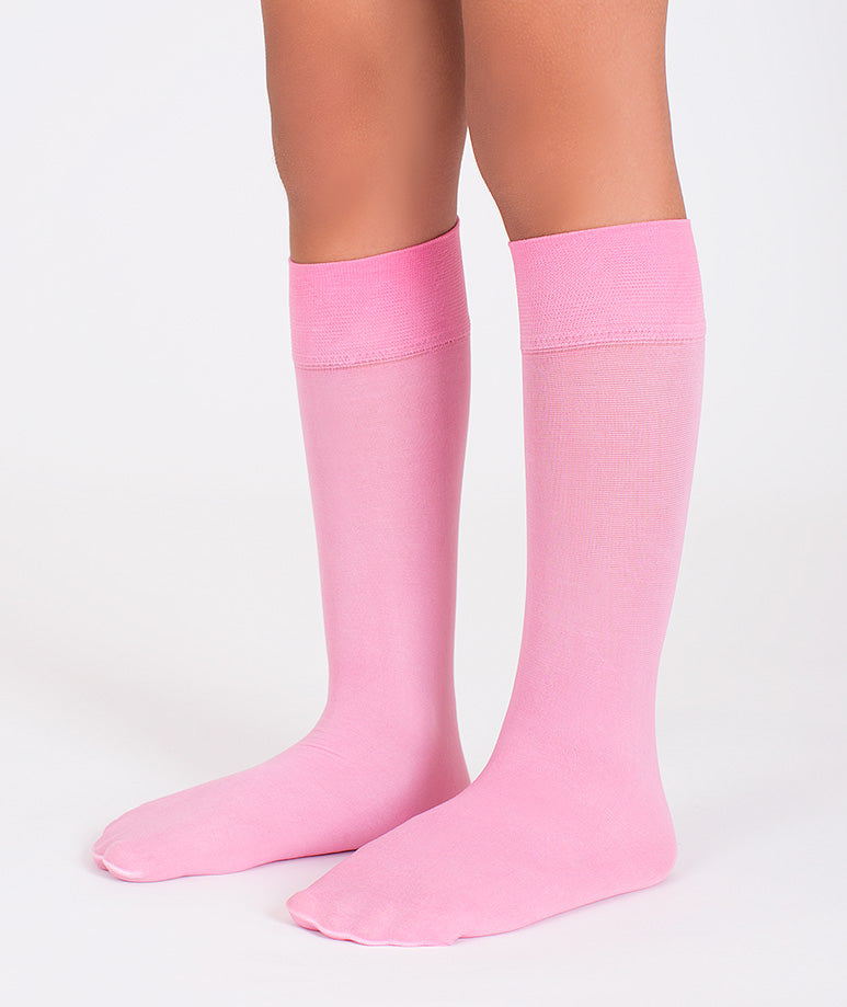 Pembe diz üstü kız çocuk çorapları