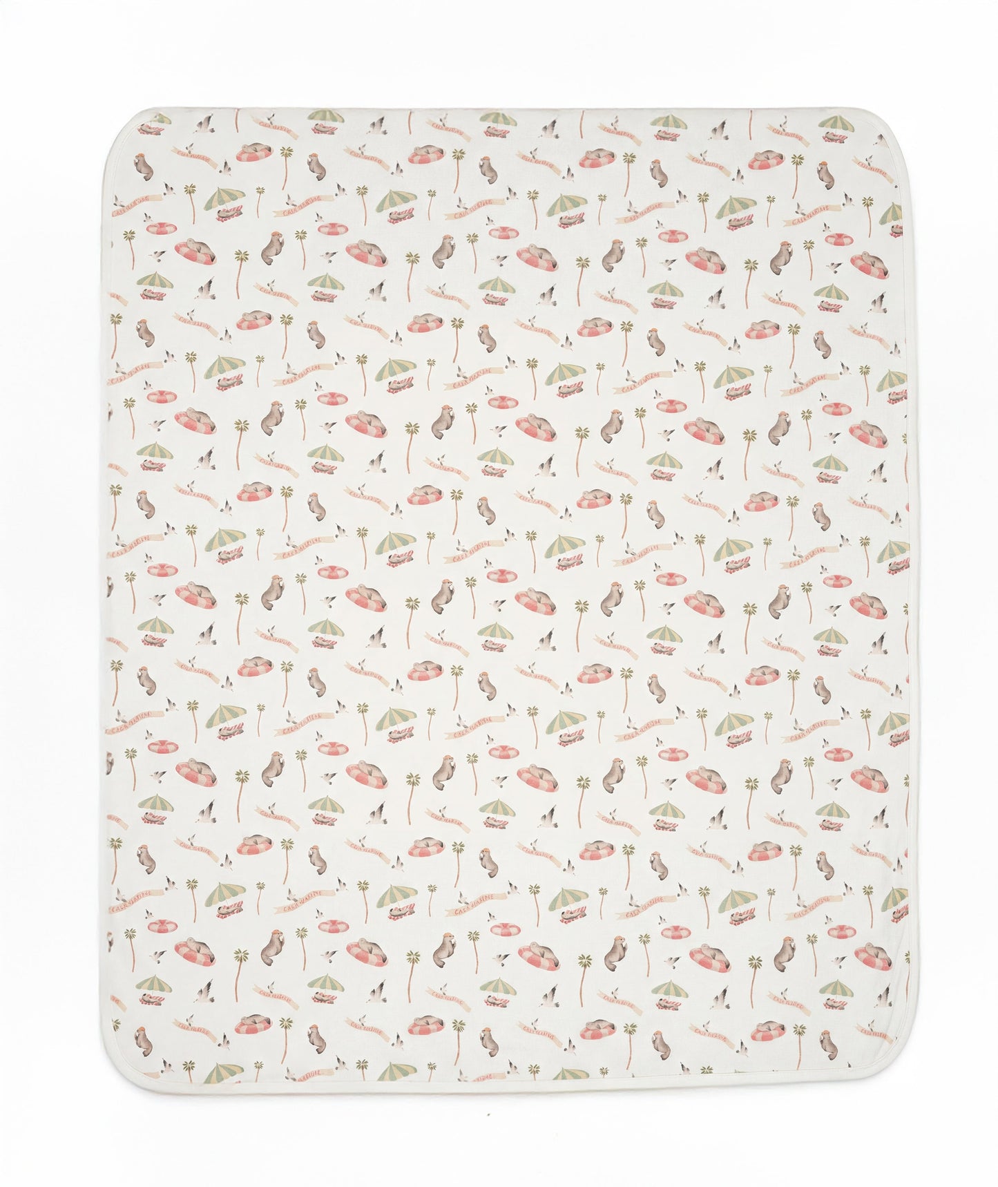 Floral patterned mat on a white background