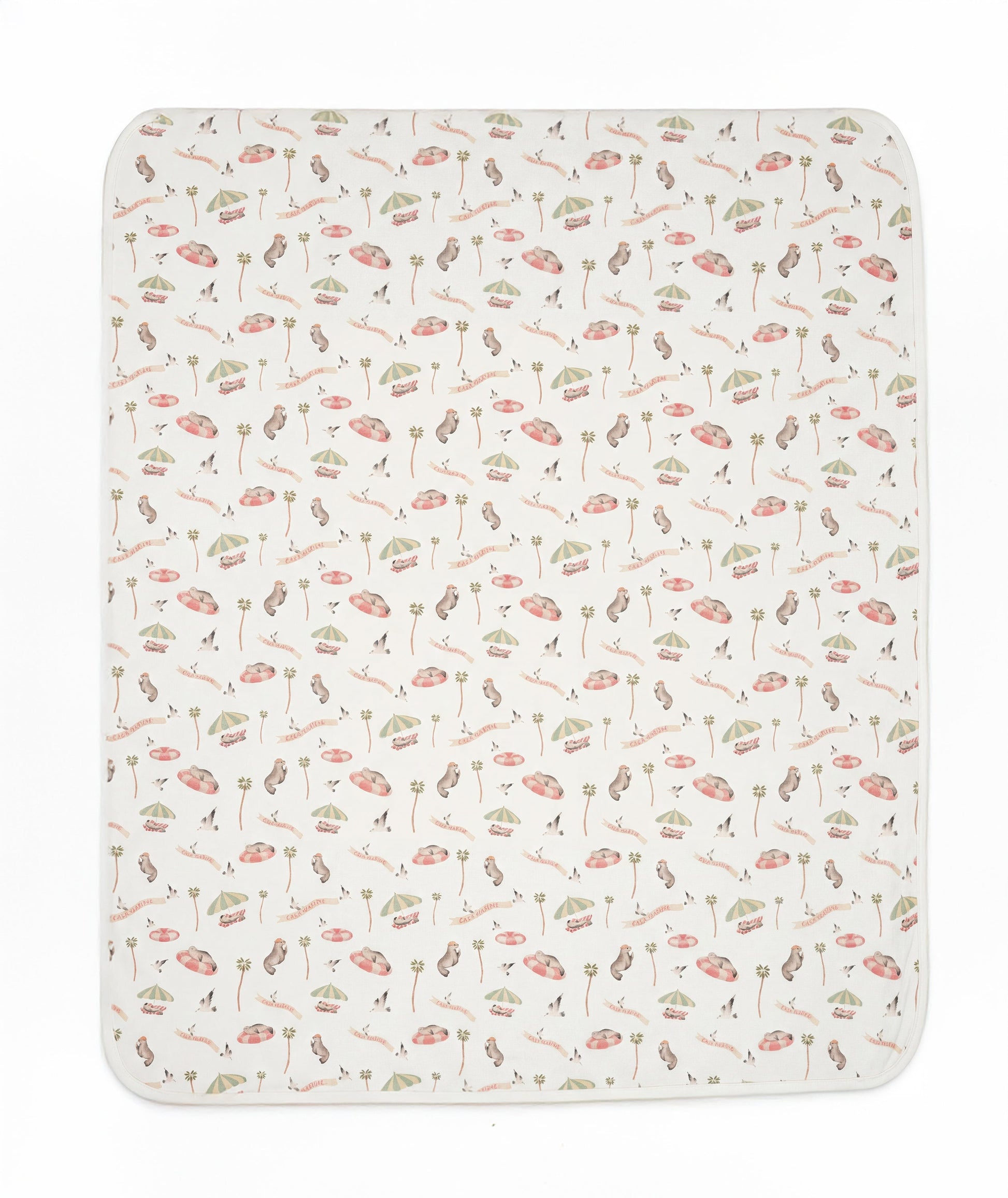 Floral patterned mat on a white background