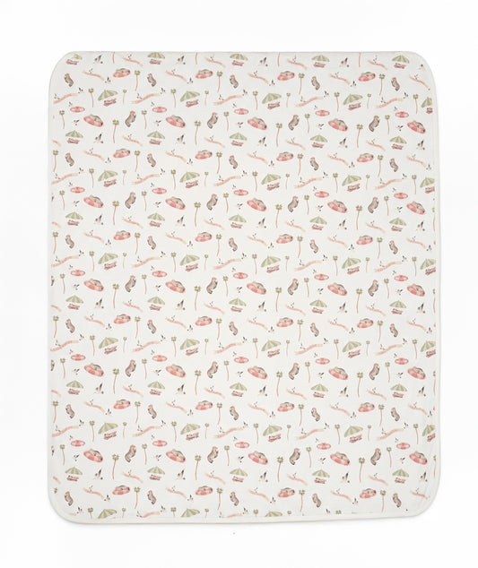 Floral patterned mat on a white background