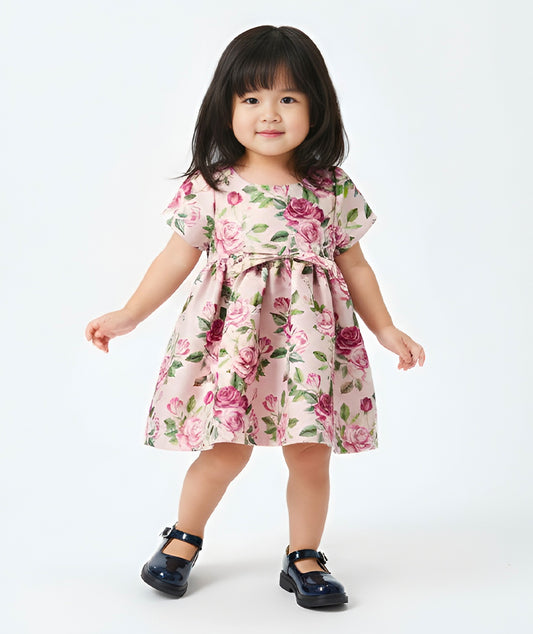 Pembe & Mor Gül Bahçesi Bebek Elbisesi