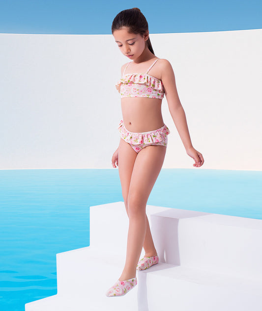 Çiçek Desenli Bikini Set