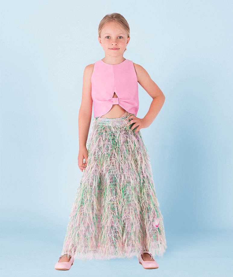 Fiyonk Detaylı Pembe Bluz