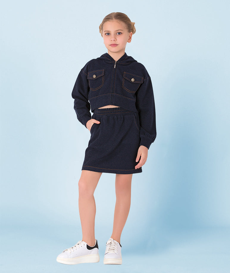 Lacivert Denim Etek