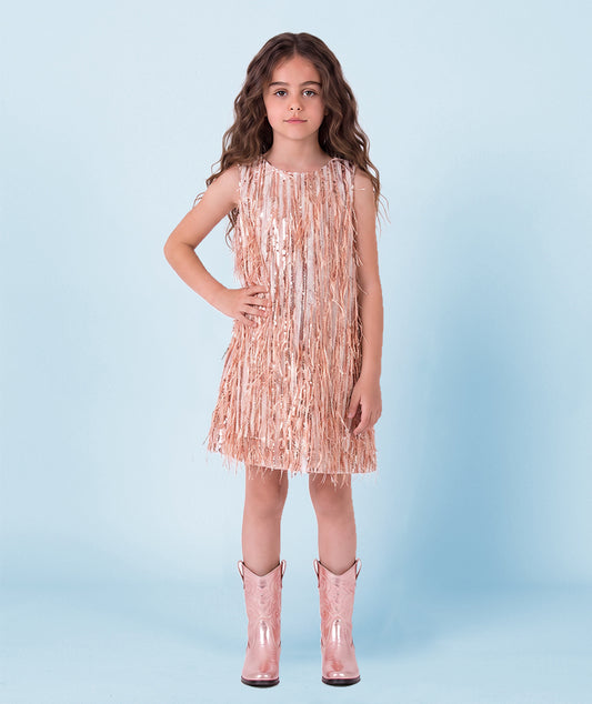 Rose Gold Püsküllü Elbise