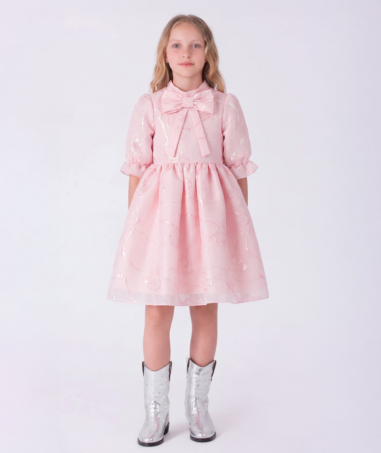 Pudra Pembe Organze Elbise | 5-6 Yaş