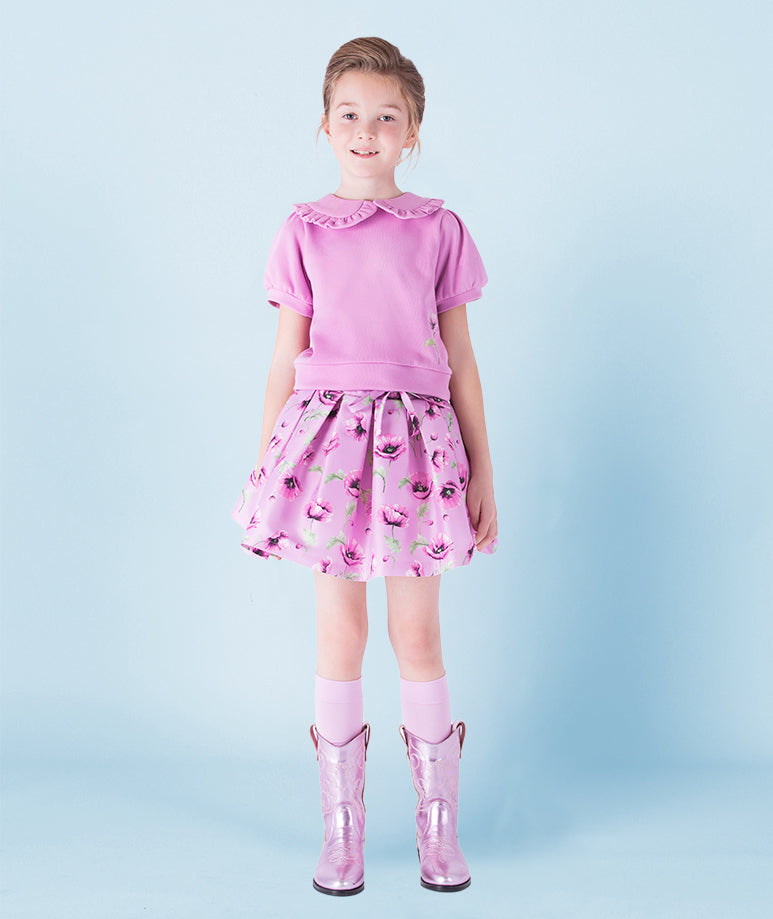 Orkide Desenli Lila Etek | Goose Outlet