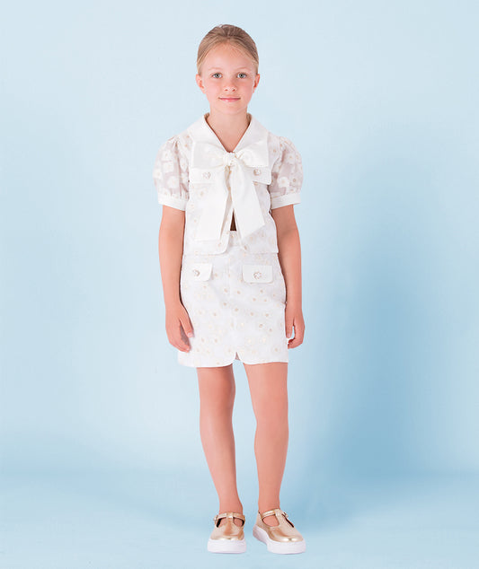 Papatya Desenli Ekru Etek | Goose Outlet