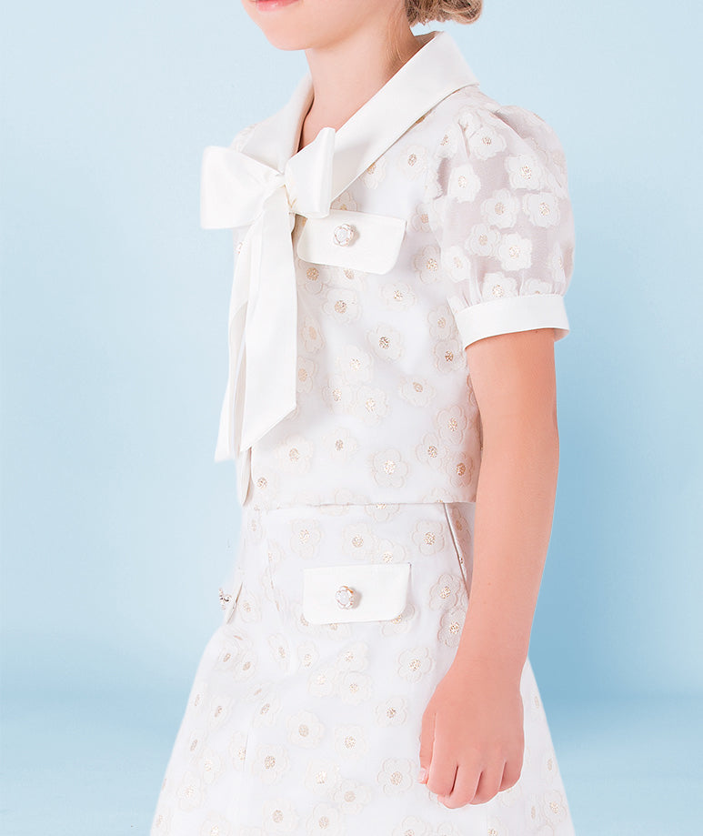 Papatya Desenli Ekru Etek | Goose Outlet