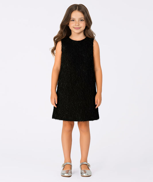 Siyah Püsküllü Askılı Elbise