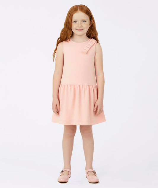 Fiyonk Detaylı Pembe Elbise