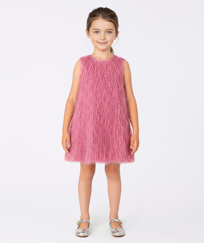 Püsküllü Fuşya Elbise