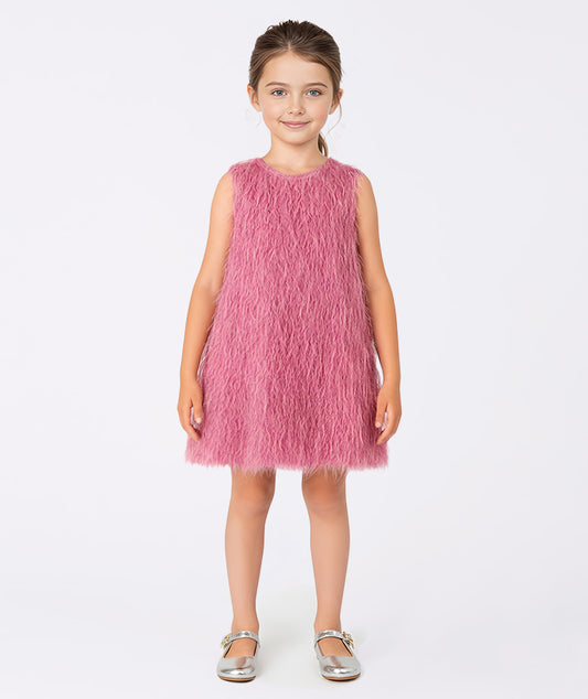 Püsküllü Fuşya Elbise