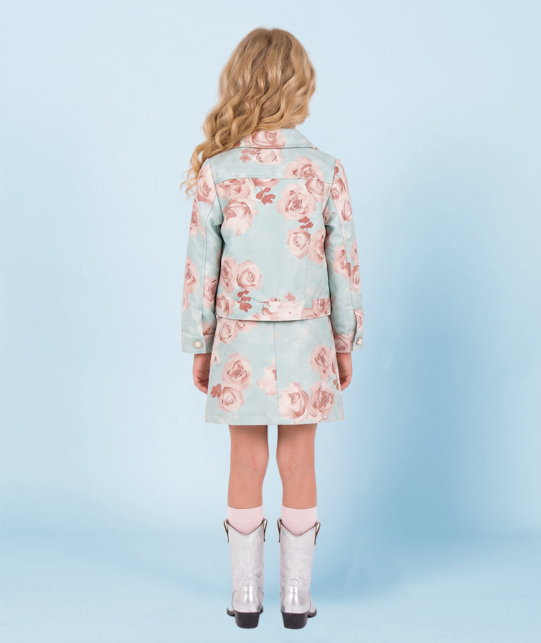 Mint Gül Işıltılı Couture Ceket | 5-6 Yaş