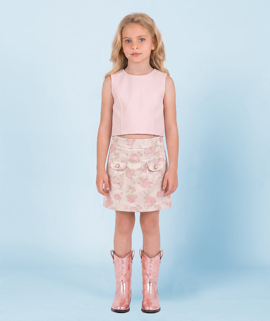 Pembe Gül Tozu Vintage Etek