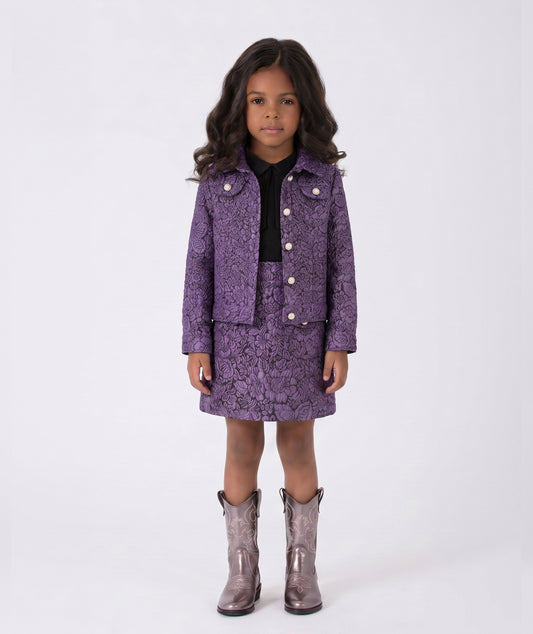 Mor Büyüsü Dokulu Ceket