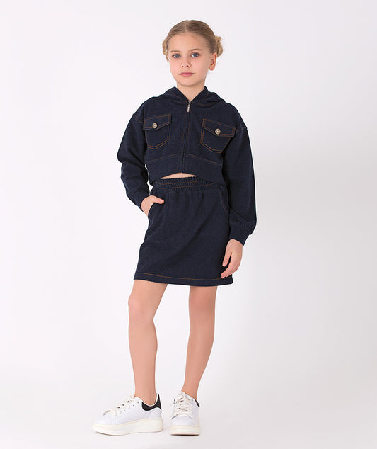 Lacivert Denim Etek