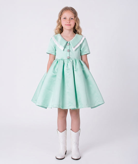 Swan Pearl Mint Kız Çocuk Elbisesi