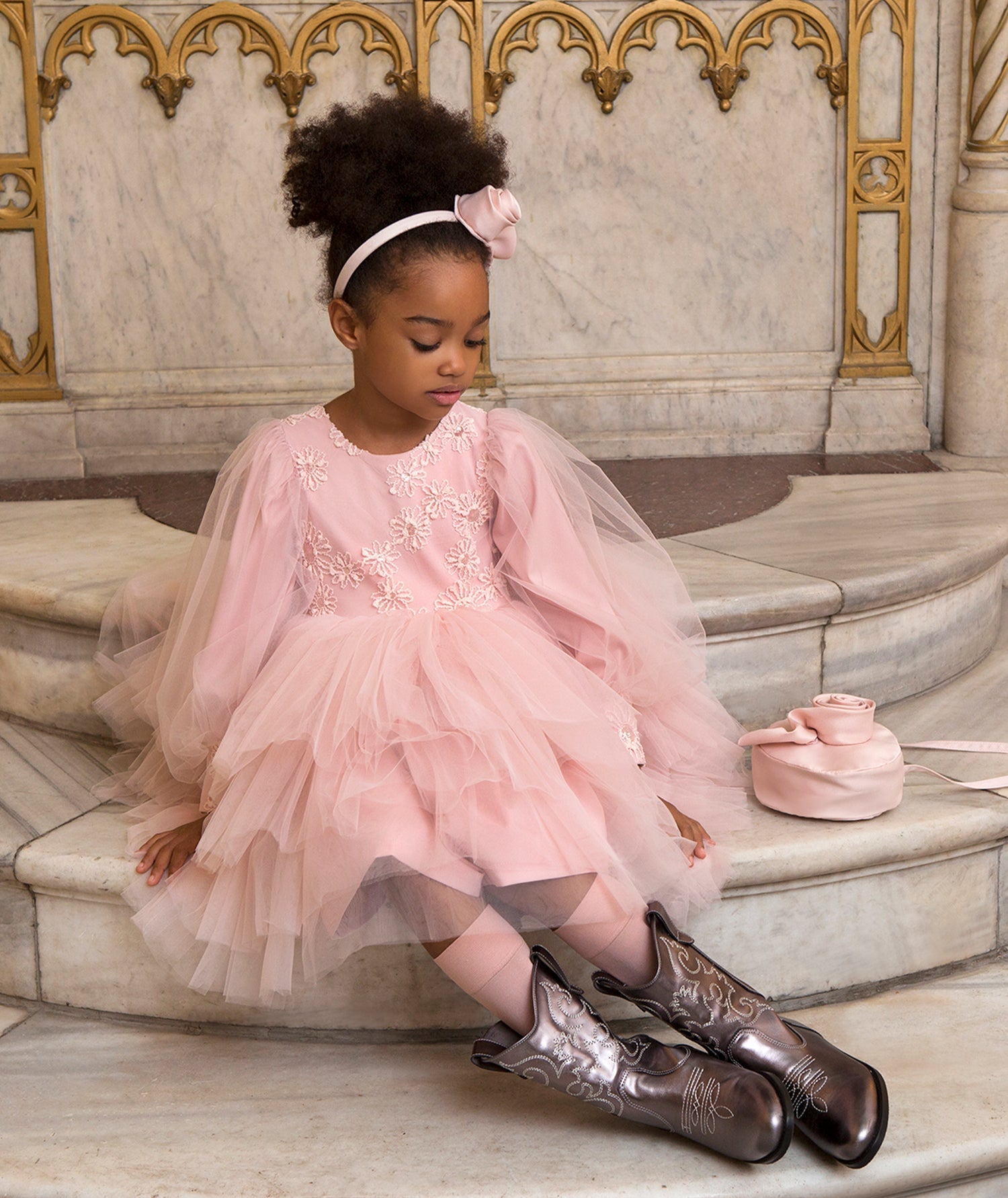 pink tulle dress for little girls