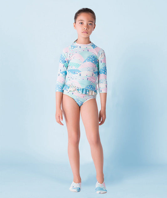 Manzara Desenli Bikini Set | 2 Parça | 9-10 Yaş