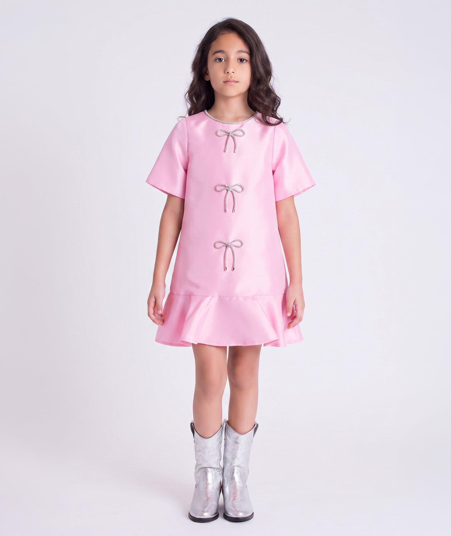Pembe Taşlı Abiye Elbise