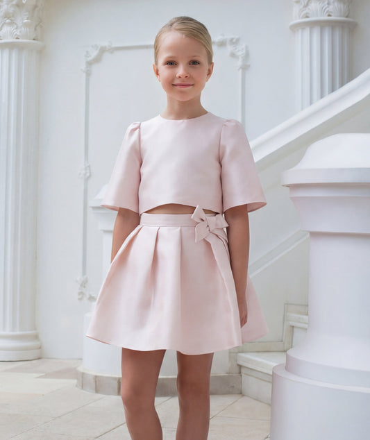 Kurdeleli Pileli Pembe Etek