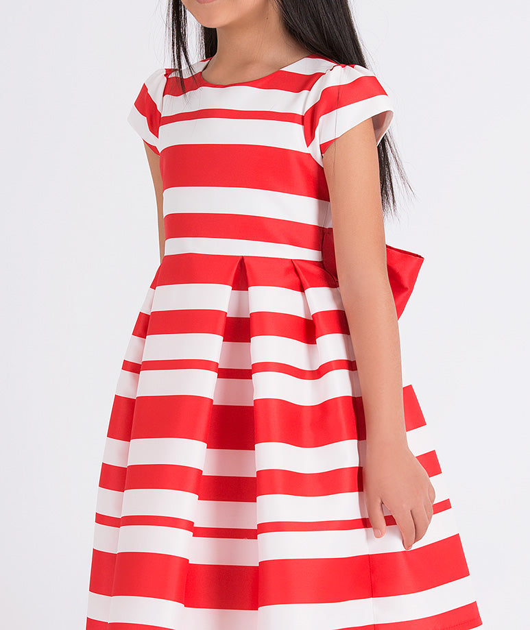 red and white striped dress 