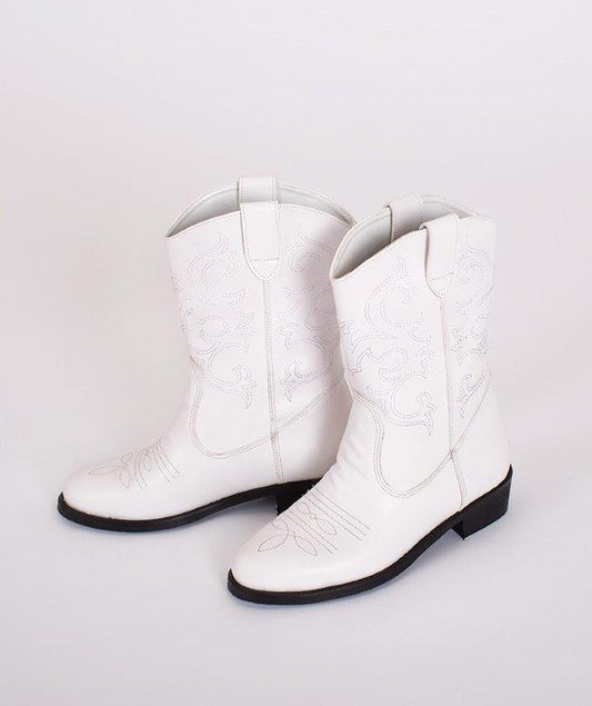white kids cowboy boots