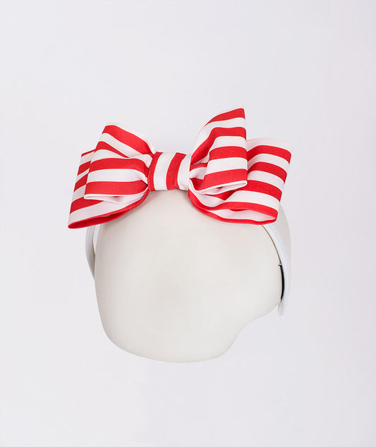 red and white striped headband