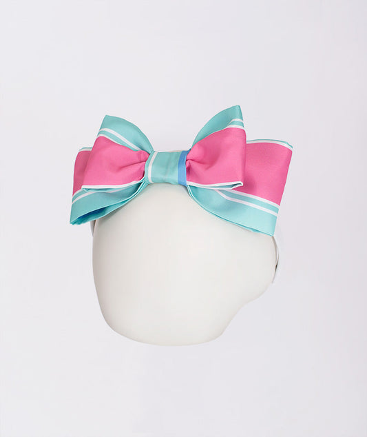 blue and pink striped headband
