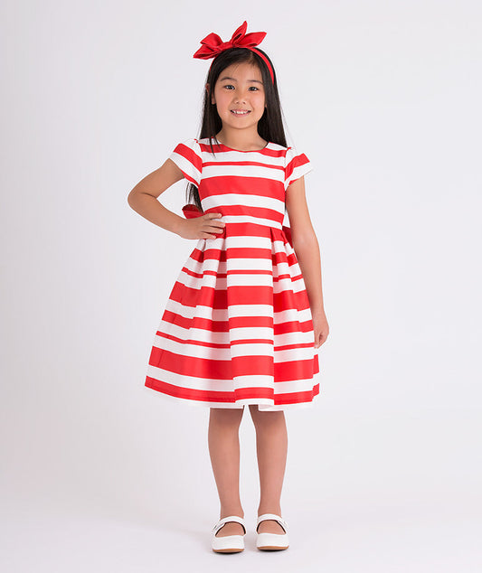 red and white striped dress